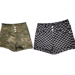 2 PAIRS OF HIGH RISE SHORTS size 9 new